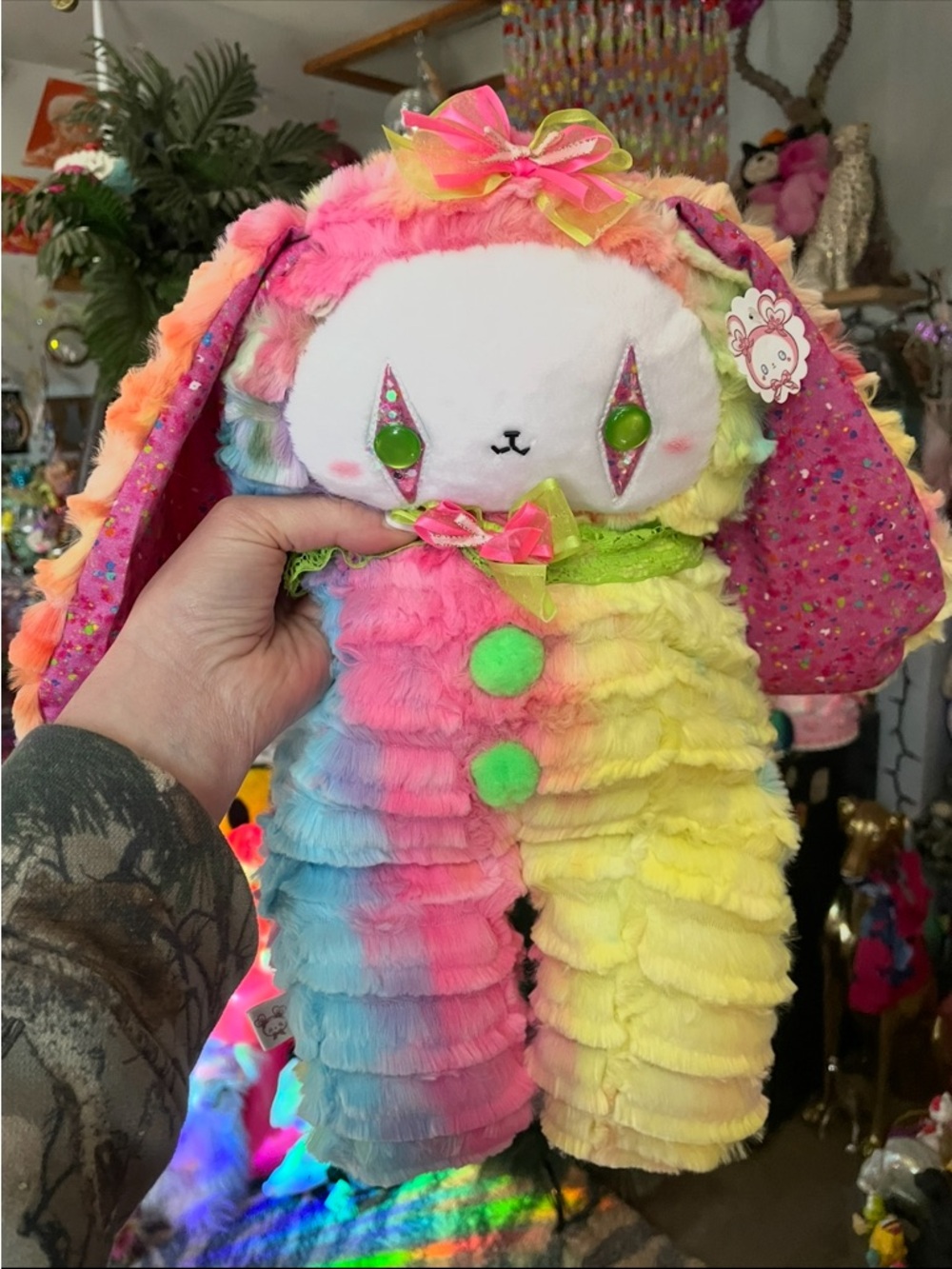 Rainbow Plush Bunny Stuffed Animal - Multicolor Cozy Toy